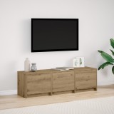 vidaXL Dulap TV cu LED Stejar Lucrat Manual 140x34x40 cm Lemn Prelucrat