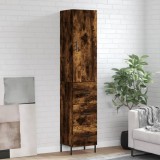 vidaXL Dulap &icirc;nalt, stejar fumuriu, 34,5x34x180 cm, lemn prelucrat
