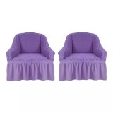 Cumpara ieftin Set 2 Huse Fotoliu Elastice cu Volane, Lila - HEP69