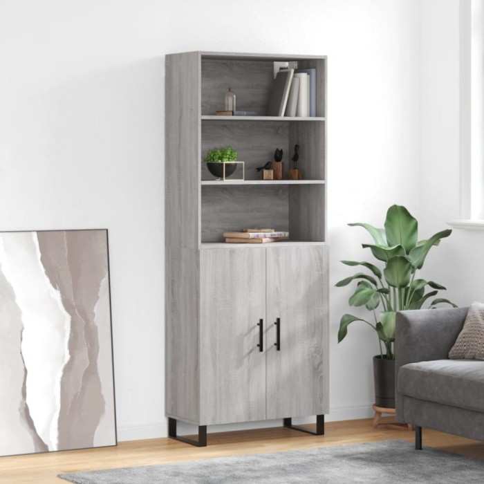 vidaXL Dulap &icirc;nalt, gri sonoma, 69,5x34x180 cm, lemn compozit