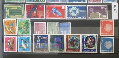 ELVETIA 1970, An complet, serii MNH foto
