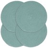 vidaXL Naproane rotunde, 4 buc, verde, 38 cm, bumbac 100%, handmade