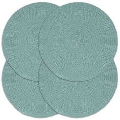 vidaXL Naproane, 4 buc., verde, 38 cm, bumbac, simplu, rotund 133852