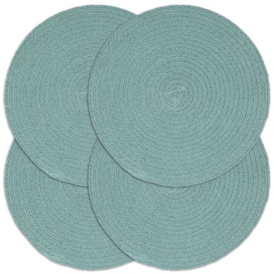 vidaXL Naproane, 4 buc., verde, 38 cm, bumbac, simplu, rotund foto