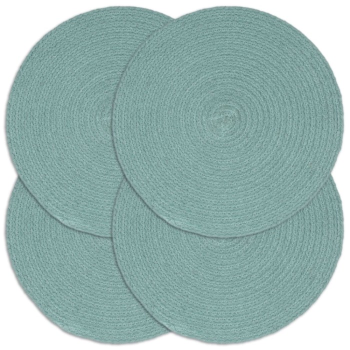 vidaXL Naproane, 4 buc., verde, 38 cm, bumbac, simplu, rotund