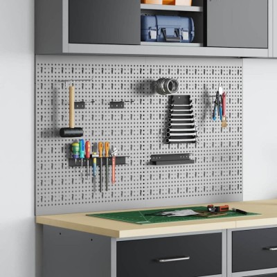 vidaXL Bancă de depozitare 2 pcs Gri 100 x 1 x 60 cm 4103481 foto