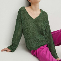 Medicine pulover femei, culoarea verde, călduros