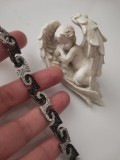 Bratara dama-inox placata cu AUR alb 18K cristale Swarovski