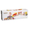 Trenulet din Lemn Cubika cu Masinute, 14 piese, Multicolor, 18 luni+, Baieti/Fete, Set Trenulet, Invatare Forme Geometrice