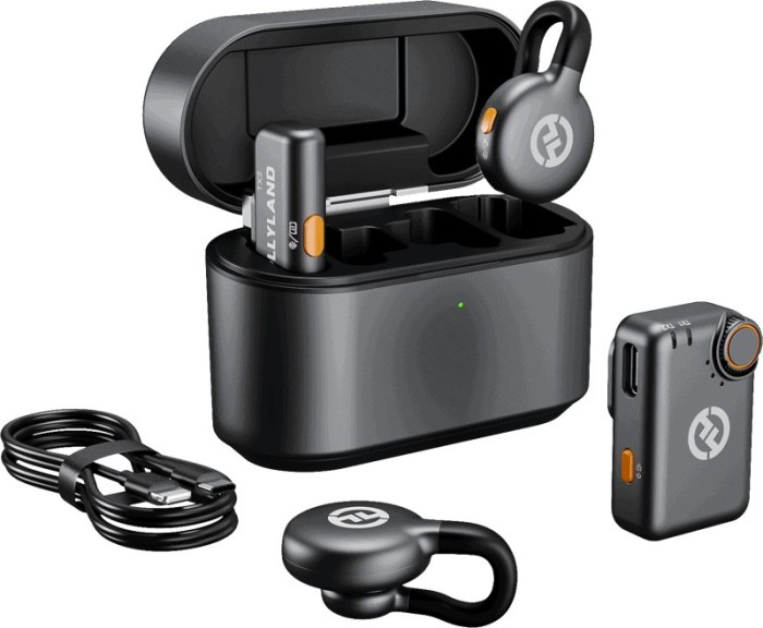 Hollyland LARK M2S Combo Wireless Lavalier Microphone Combo (Space Gray)