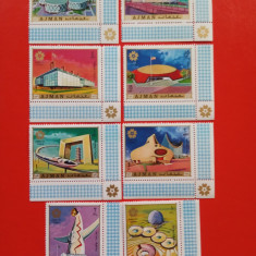 AJMAN, EXPO OSAKA - SERIE COMPLETĂ MNH