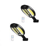 Lampa solara LED 138 COB, 30W, senzor de miscare, telecomanda, 3 moduri de functionare