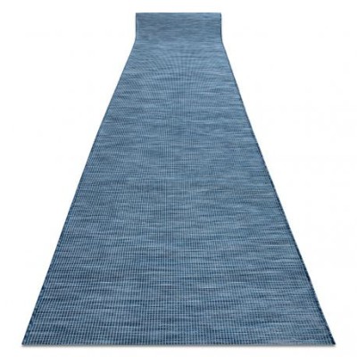 Din iuta, cu țesătură plată, covor PATIO Sisal cu model simplu 2778 albastru, 97 cm foto