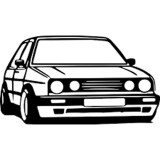 Cumpara ieftin Sticker Auto Volkswagen Golf Mk 2 Silueta Fata