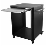 Masa De Exterior Pe Roti Cu Sistem De Blocare, Raft Retractabil Din Otel Inoxidabil Cozze 90300, 60X60X83.5Cm