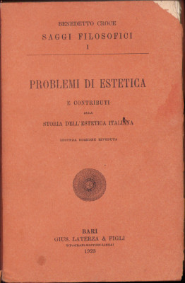 HST C1911 Problemi di estetica 1923 Benedetto Croce foto