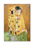 Cumpara ieftin Tablou celebru pictat manual, The Kiss, Sarutul, 70x50cm ulei pe panza, reproducere Gustav Klimt, gata de agatat pe perete
