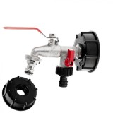 Set adaptor IBC S60 x 6 cu robinet 1 / 2&quot;, 2 filete exterioare 3 / 4&quot;, 2 racorduri pentru furtun, Geko G70191