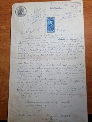 act de vanzare - din anul 1930 - timbru sec,timbru fix - 6 timbre fiscale foto