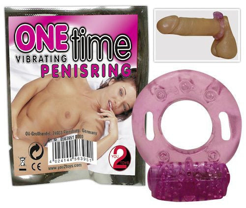 One Time Use Cock Ring - Inel pentru Penis cu Vibrații, 2,5 cm