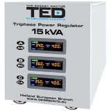 Stabilizator Tensiune Trifazat 15KVA Servomotor 12KW Protectie Supratensiune Subtensiune Supraincarcare