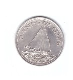 Moneda Bahamas 25 cents/centi 2005, stare buna, curata