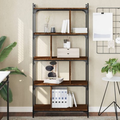 vidaXL Bibliotecă cu 5 niveluri stejar maro 76x32x158 cm lemn compozit foto