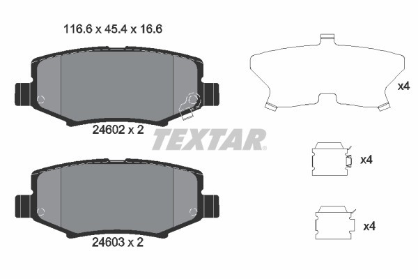 TEXTAR 2460201 set placute frana,frana disc