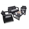 Set de mobilier de grădină Corfu Lyon II Duo 4+1 &icirc;n culoarea grafit, Curver
