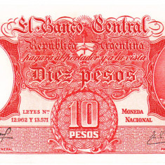 Argentina 10 Pesos 1955-68 P-270a aUNC