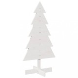 Cumpara ieftin Brad de Craciun decorativ, alb, 100 cm, lemn de pin masiv