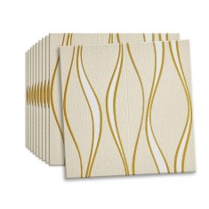 Set 10 x Placi de tapet 3D, autoadeziv autocolant, spuma moale, design modern, pentru interior,