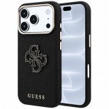 Husa pentru Apple iPhone 18 Pro / 17 Pro, Guess, Grained Big Resin Logo, Neagra