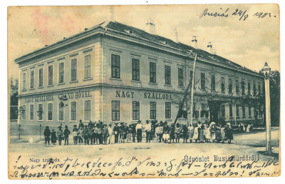 1453 - BUZIAS, Timis, Market, Romania - old postcard - used - 1905 foto