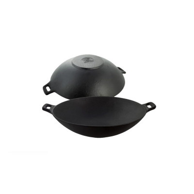Wok din fonta, negru, 31 cm, Kinghoff foto