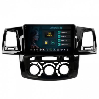 Navigatie 2K Toyota Hilux (2008-2014) Clima Manuala 4GB RAM Android 13 Octacore Slot Sim 4G DSP GPS Wi-FI Carplay Android Auto USB Bluetooth Waze Touc foto