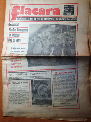 flacara 25 noiembrie 1983-ceausescu in gorj si dolj,alba iulia,comarnic,campina foto