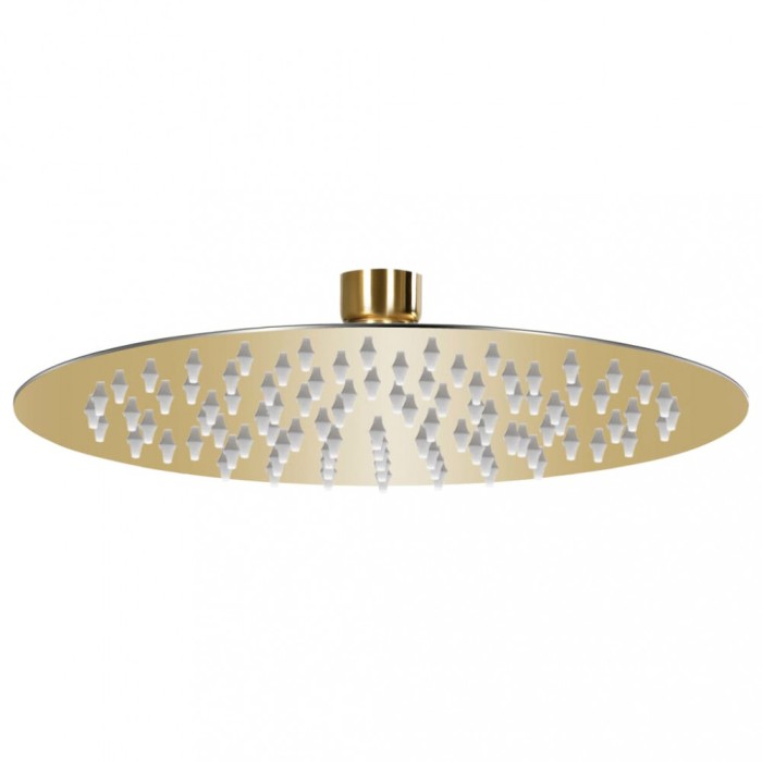 Cap de duș tip ploaie rotund, auriu, 20 cm, oțel inoxidabil