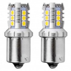 Bec semnalizare AMIO LED Canbus, BA15S P21W R10W R5W Alb 12V/24V, 3030 16SMD 1156, set 2 buc AutoDrive ProParts