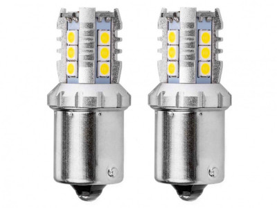 Bec semnalizare AMIO LED Canbus, BA15S P21W R10W R5W Alb 12V/24V, 3030 16SMD 1156, set 2 buc AutoDrive ProParts foto