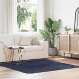 VidaXL Covor shaggy cu pom &icirc;nalt, NAVARRA, bleumarin, 160x160 cm