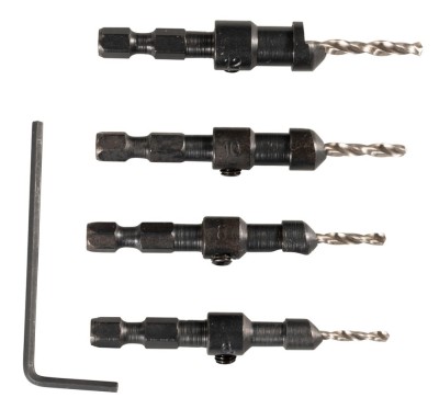 Set 4 burghie lemn, cu zencuitor, Makita D-73455 foto