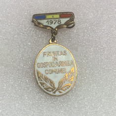 Insigna fruntaș în gospodărirea comunei 1978