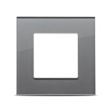 Ramă sticlă Pulsar Touch NS 1 post Gri 86x86 mm design modern minimalist din sticlă securizată 4 mm grosime pentru montaj &icirc;ncastrat de calitate