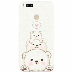 Husa silicon pentru Xiaomi Mi A1, Bear Family foto