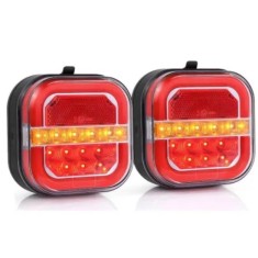 Set 2 Stopuri Auto LED Spate, Universale, pentru Remorca, Camion si Trailer, utilaje agricole, 12-24V, Semnalizare dinamica, Pozitie, STOP, rosu galbe