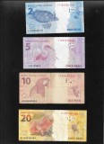 Set complet Brazilia 2 + 5 + 10 + 20 + 50 + 100 + 200 reais vf-aunc, America Centrala si de Sud