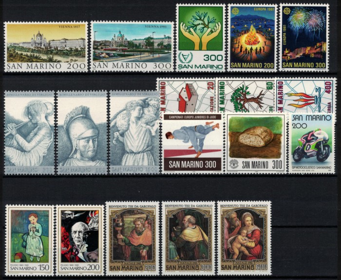 SAN MARINO 1981 - An complet / serii complete MNH