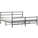 Cumpara ieftin Cadru pat metalic cu tablii de cap/picioare , negru, 183x213 cm