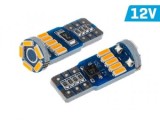 Set 2 Becuri LED T10 12V Galben Canbus WY5W 15 SMD 4014 Lămpi Parcare Interior Plăcuță &Icirc;nmatriculare Saab Honda Audi BMW Chevrolet